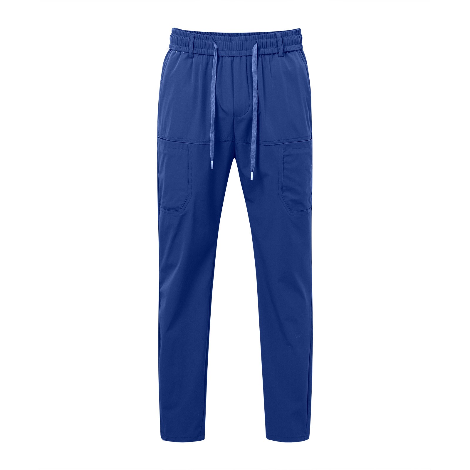 thumbnail image 4 of Pantalones elásticos con costuras de color liso para hombre, estilo europeo, pantalones deportivos de pierna recta, mezcla de nailon y spandex, corte holgado informal y moderno., 4 of 8